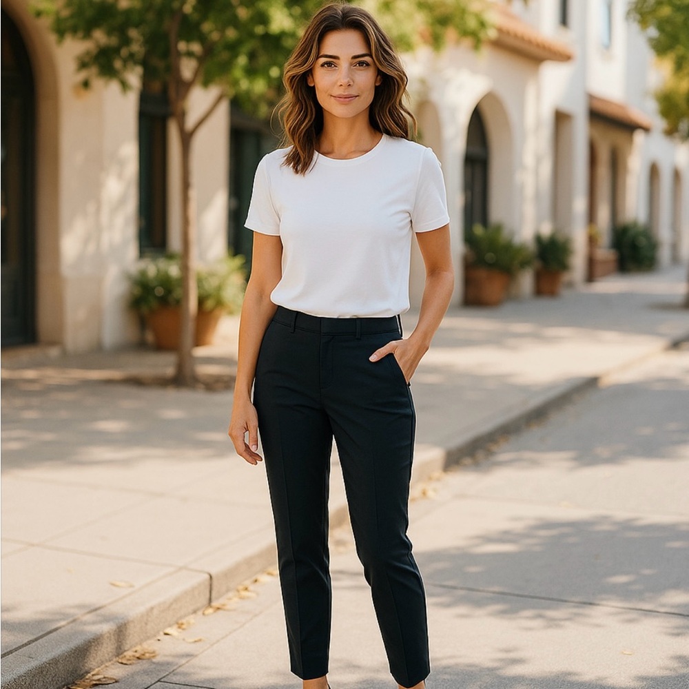 Y2K Banana Republic Sloan Women’s Sleek Black Ankle Pants | Cropped Pants 2000s